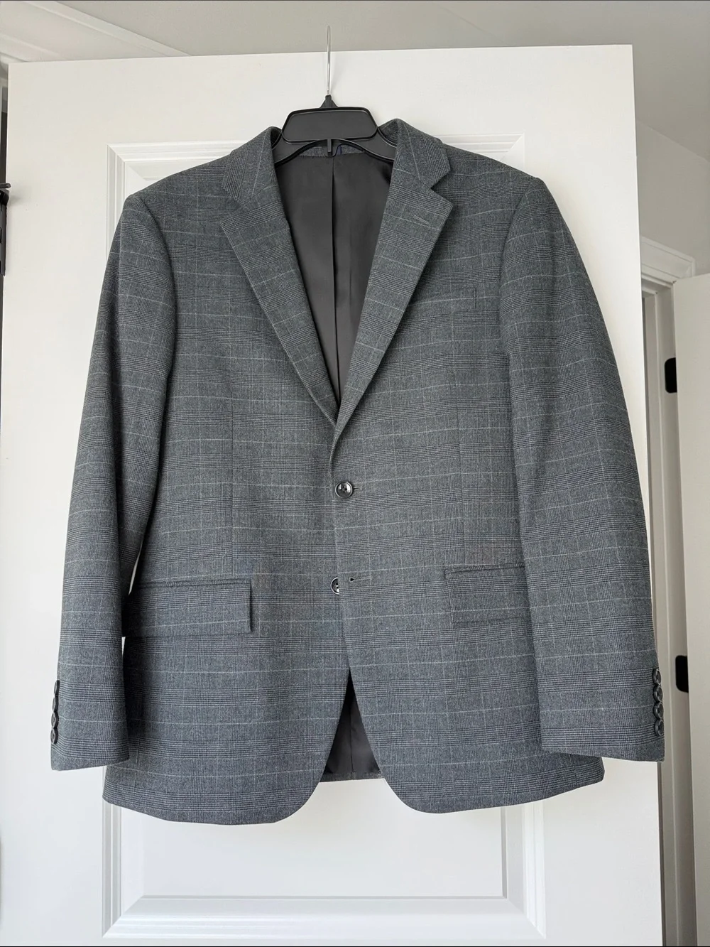 Men's Gray Windowpane Two-Button Blazer from J Crew - Thompson Classic Fit 38S